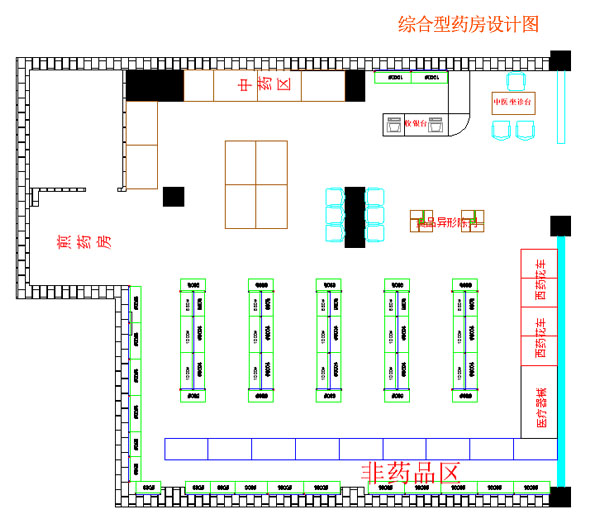 綜合性藥店平面設(shè)計圖